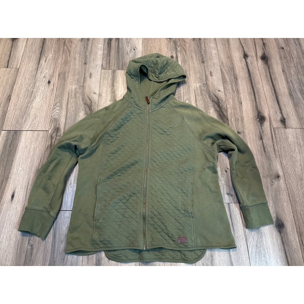 L.L.Bean Womens Green Quilted Hooded Jacket L